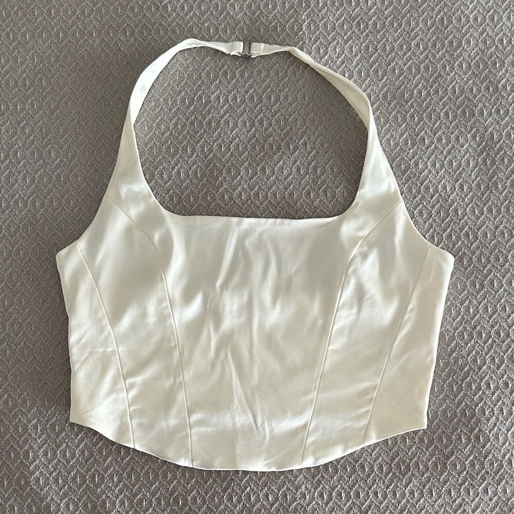 Aritzia Wilfred Elegant Cream Corset Halter Top